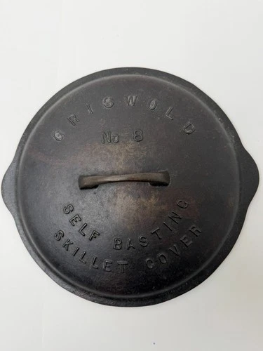 Vintage Large Logo Griswold #8 Self Basting Skillet Cover Lid 468 1925 TM
