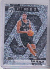 2024-25 Panini Mosaic Tim Duncan NBA Greats Laser Silver Prizm #291 Spurs