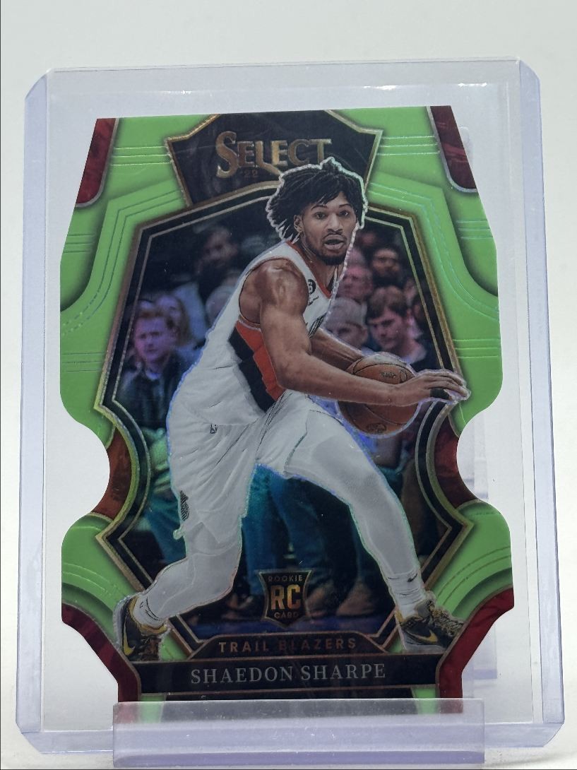 SHAEDON SHARPE 2022-23 SELECT PREMIER ROOKIE NEON GREEN DIE CUT RC /49 Q5368