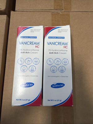 2 Pk: Vanicream HC 1 % Hydrocortisone Cream Sensitive Skin (Exp. 8/31/26) 7028