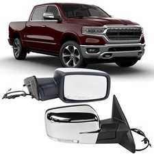 Chrome Power Mirror For Ram 1500 2013-2019 Right W Heated Turn Signal Light Rh
