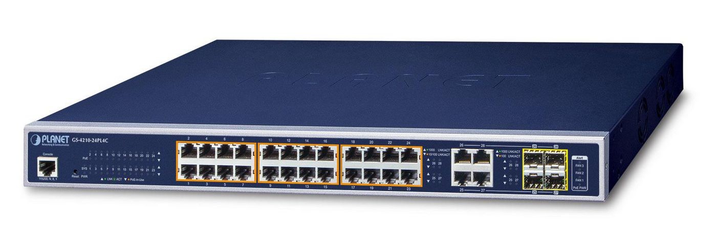 Planet GS-4210-24PL4C IPv6/IPv4. 24-Port Managed