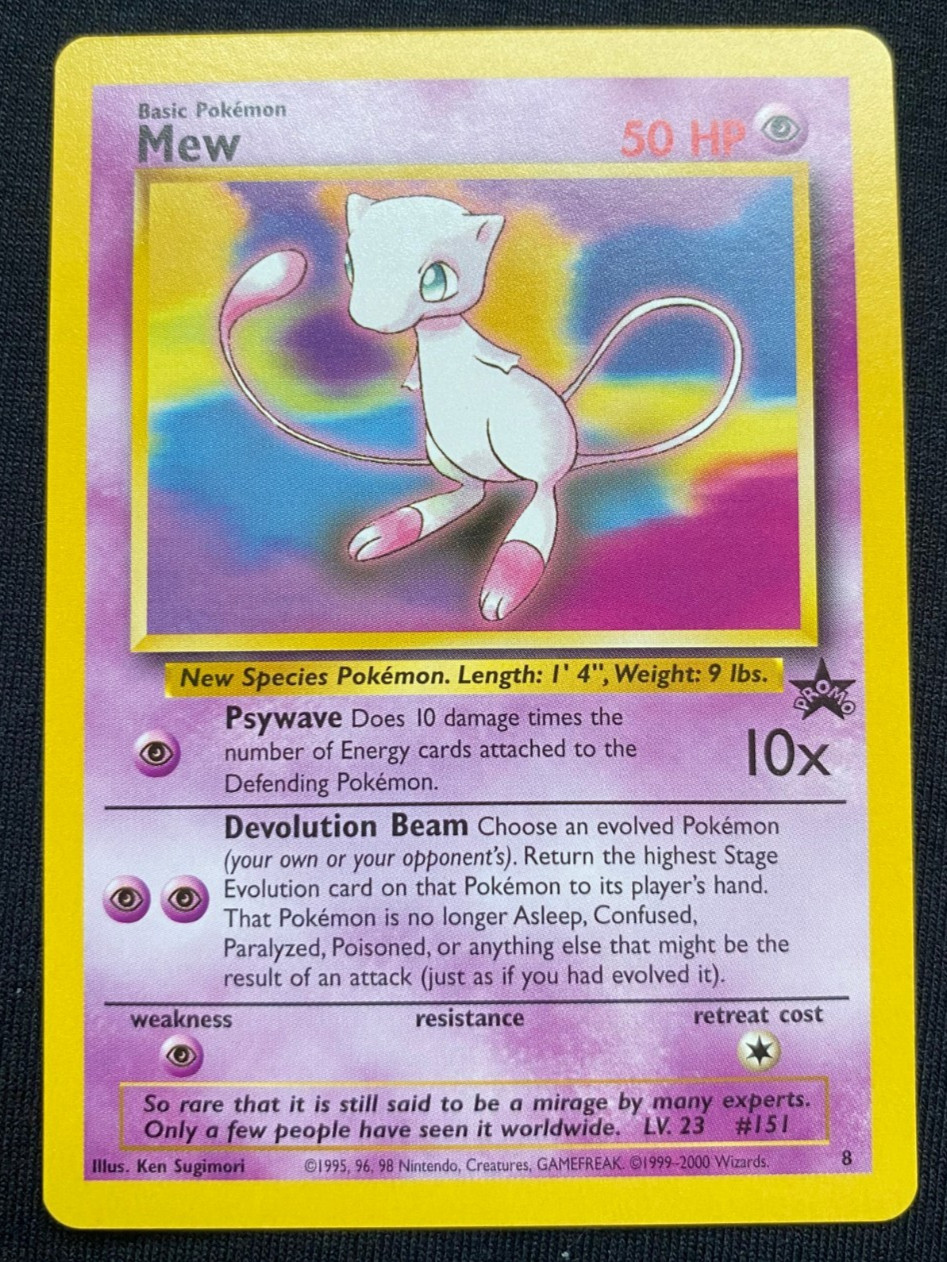 Pokémon Mew Promo Card - Black Star Promo #8 - Vintage 1999-2000 Wizards (NM)