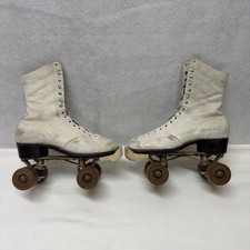 VTG Chicago Roller Skates White Leather Size 6 USA