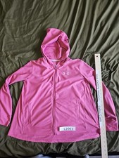 Under Armour Girl's YLG Large HeatGear Finale Full Zip Hoodie Pink