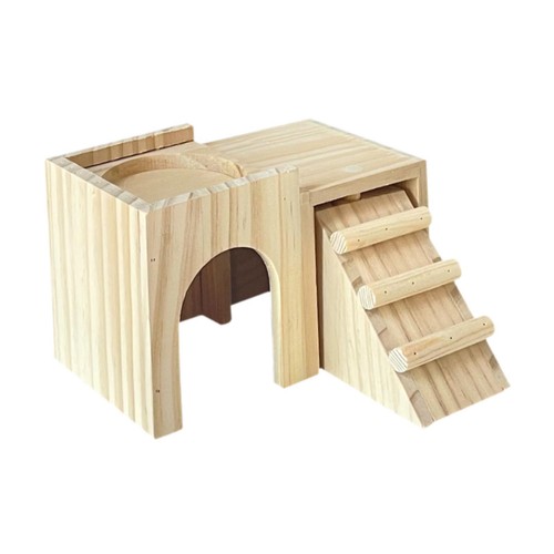 Picture of Wooden Hamster House Cage Accessories Hideaway Habitat Decor Maze ...