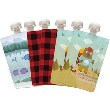 Reusable Baby Food Pouches - 6 Pack, Baby Food Storage, Pouches , Refillable ...