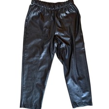 GAP Petite Faux Leather Cargo Pants Black M Petite Utility Straight Leg