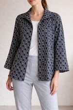 Lafayette 148 New York Jacquard Black White Blazer Sz 6