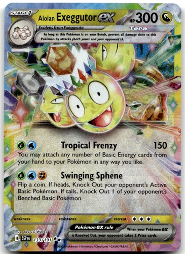 Alolan Exeggutor ex 133/191 Ultra Rare Surging Sparks Pokemon Holo Near Mint