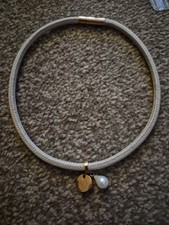 Lily Belle Tell Your Story Leather Cord Initial L With Pearl Choker Neclace