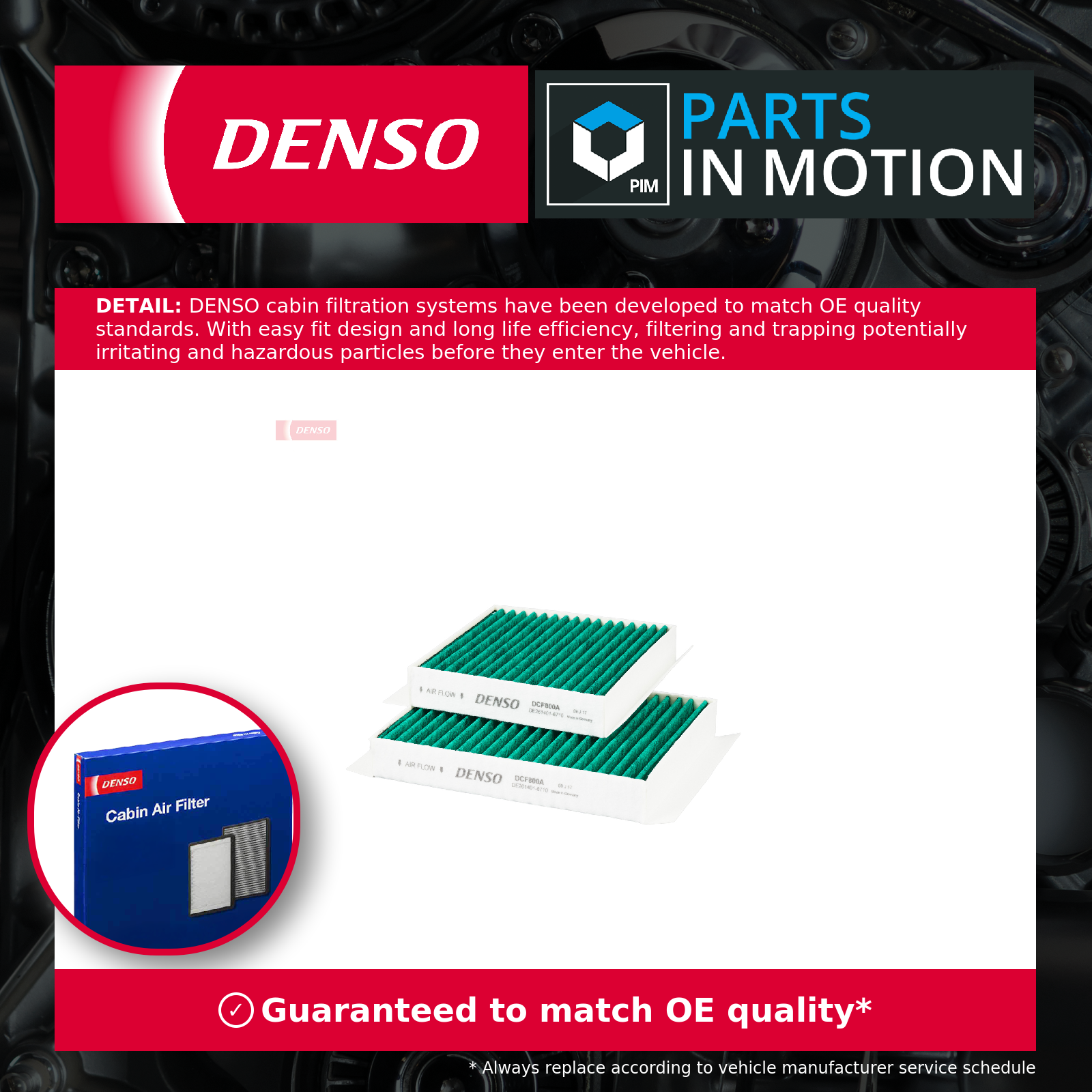 Pollen / Cabin Filter DCF800A Denso 1609428180 Genuine Top Quality Guaranteed