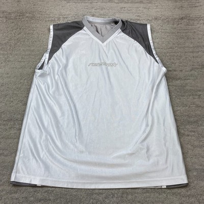 Vintage Reebok Dazzle Tank Top Jersey Shirt XL Gray Gym Shiny Y2K Basketball 90s
