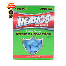 HEAROS Xtreme Foam Earplugs, 33dB NRR Ear Plugs, 50 pair (Pack of 2), Blue