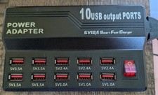 USB Hub - 10 Anschlüsse - USB-Ladestation - Schnelles und Sicheres Laden