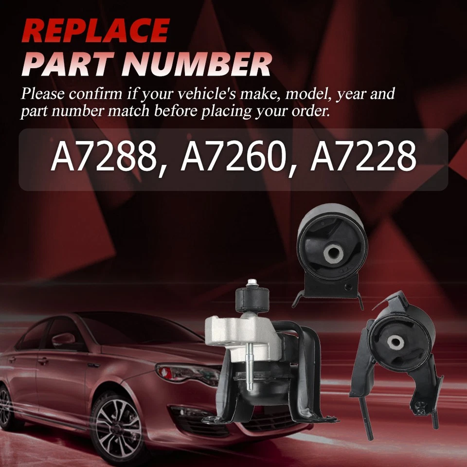 3x Engine Motor & Trans Mount for Scion XA XB 1.5L 2004-06 for Toyota Echo 00-05 Foto 3 de 4