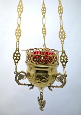 Öllampe Ewiges Licht Docht Messing лампада подвесная латунная золотая 12 cm