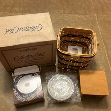 Longaberger JW Miniature Two Pie Basket Combo 1999 Collectors Club
