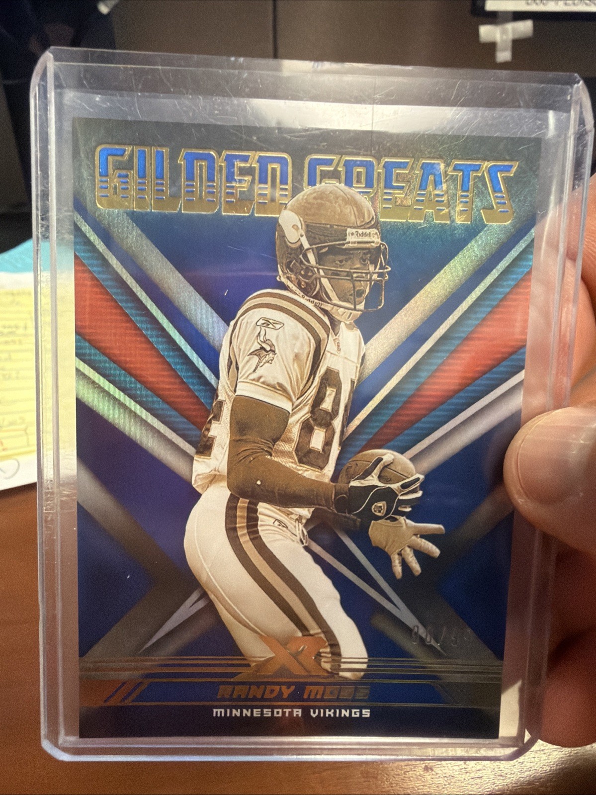 2020 Panini XR Randy Moss Gilded Greats Blue 90/99 Minnesota Vikings🔥📈HOF’er