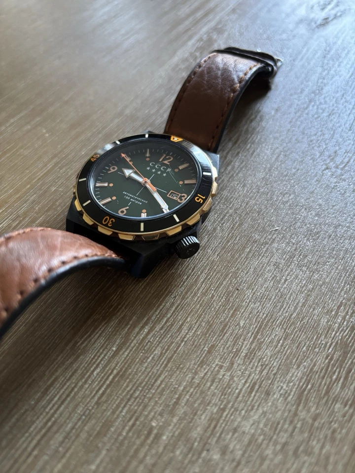 CCCP Aurora Herrenuhr  Automatik SKU CP-7041-4 Russisch Armbanduhr Leder - Bild 4 von 4