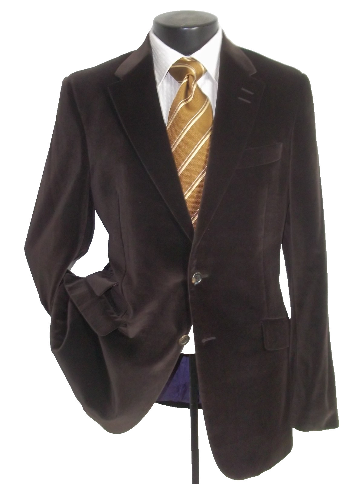 ( Paul Smith solid brown 2button side vents cotto… - image 1