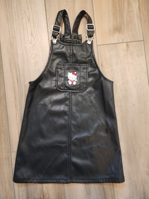 Hello Kitty Faux Leather Black Jumper Dress Girls Youth Size 6 Sanrio | eBay