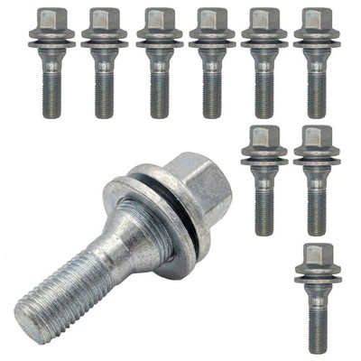 10x Wheel bolts M12x1.25 flat seat silver for Citroën Berlingo I Berlingo I 4x4