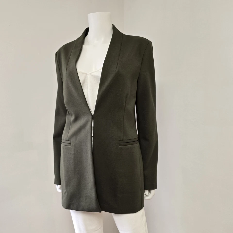 Blazer Banana Republic Talla M Chaqueta Ponte Verde Oliva Oscuro Oficina Carrera Nuevo con Etiquetas Foto 3 de 4