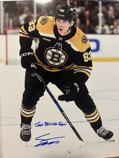 Fraser Minten Signed Inscribed Photo Boston Bruins With COA 🐻🐻🐻