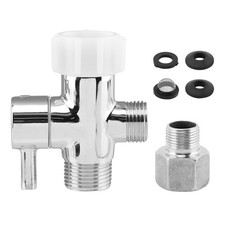 7/8 x 7/8 x 1/2 Inch Bidet T Adapter Shut Off Valve 3 Way Toilet Connector