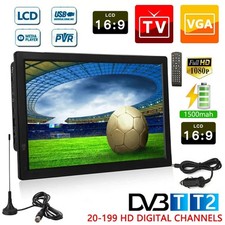 14" inch 12V Volt Portable 1080P HD TV Freeview HDMI Digital Television Player
