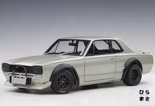 1/18 Diecast Nissan Skyline GT R KPGC10 Racing 1972 Silver Autoart