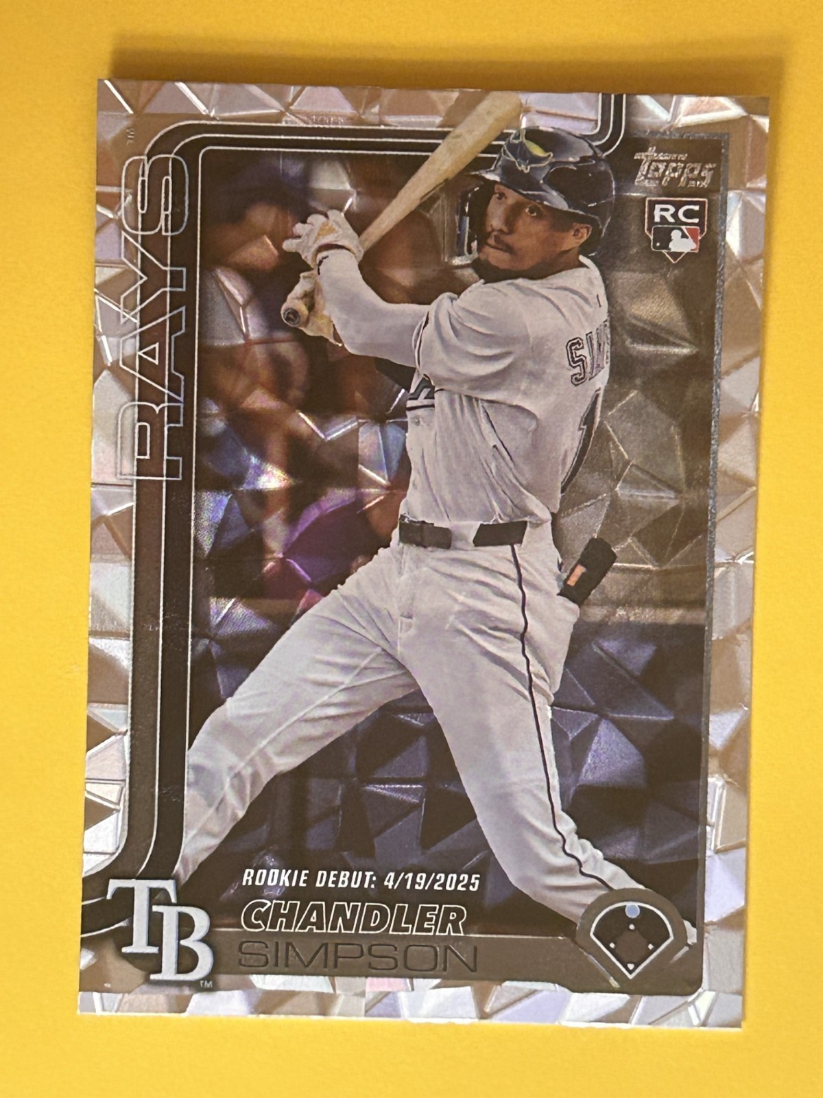2025 Topps Update Chandler Simpson RC #US349 Diamante Foil Rookie Debut, TB Rays