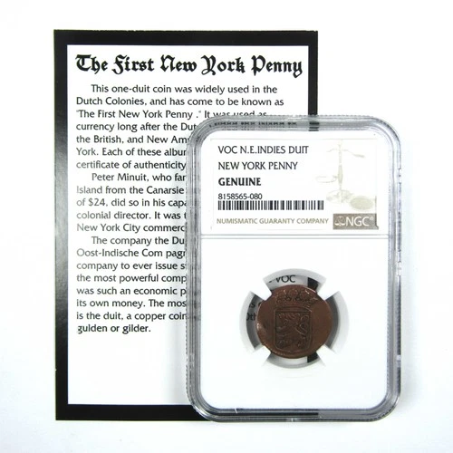 1726-1794 VOC Copper Duit Cent Genuine NGC Copper 1c SKU:OPC140