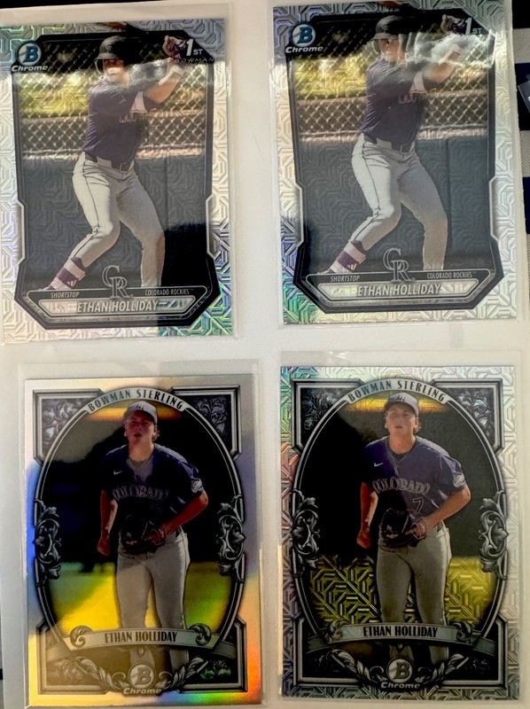 Topps 2026 Bowman Chrome & Sterling 1st Bowman Ethan Holliday Rockies 4-Card