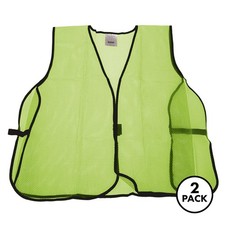 2 Pack Universal Lime Green High Visibility Mesh Safety Vest One Size Fits All