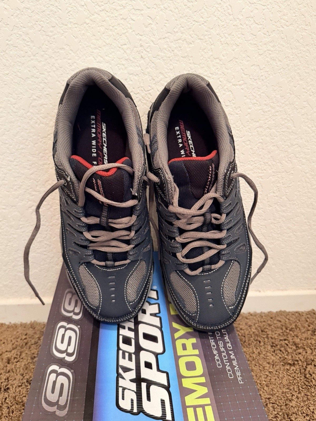 Skechers afterburn Memory Foam mens shoes - Size 11 Extra Wide - Navy image 2