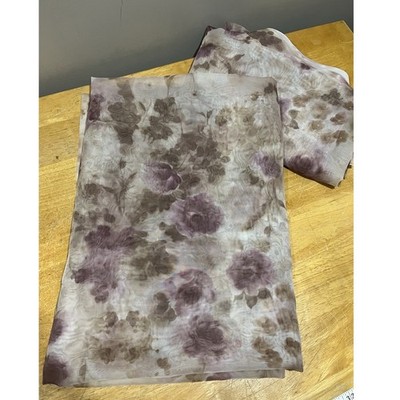 JCPenney Home Lisette Rose Print Purple Sheer Curtain panels 60x84'' 2 panels