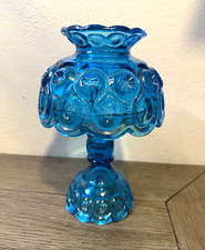 Vintage LE Smith Moon and Stars 3-piece fairy lamp in colonial blue