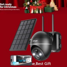 ieGeek 5MP Outdoor Solar WiFi Security Camera Home 360  PTZ Battery CCTV System