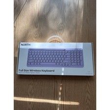 New North Full Size Lavender Wireless Keyboard with Built-in Phone/Tablet Stand