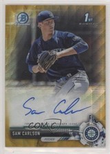 2017 Bowman Draft Chrome Pick Gold Wave Refractor 13/50 Sam Carlson Auto nu7
