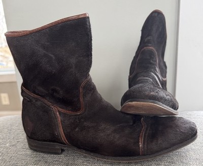 Roberto Guerrini RG Italian Horse Hair Ankle Boots Brown Shoes M EUR Sz 40 /US 7