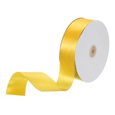 Satin Ribbon 1-1/2 Inch x 100 Yards Golden Yellow Single Face Satin Ribbon