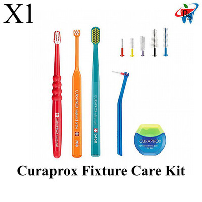 1x Dental Curaprox Fixture Care Kit Complete Oral Hygiene Cleaning Set