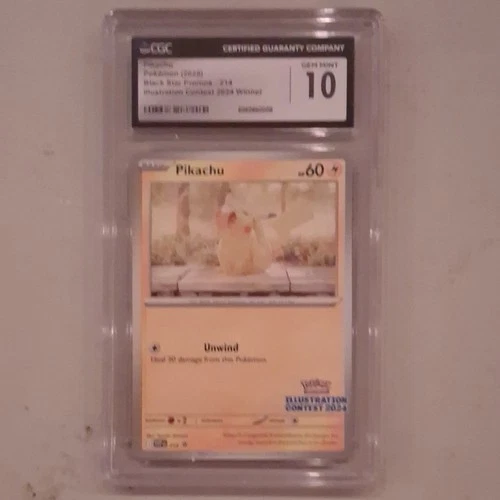 Pokémon Pikachu 214 Black Star Promo CGC 10 Illustration Contest 2024 Winner