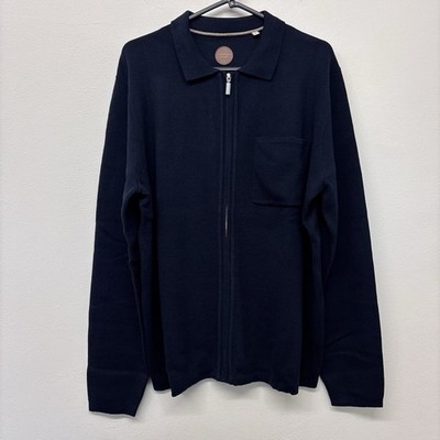 Common People Strickjacke mit Reißverschluss Größe Large marineblau Baumwolle Utility Mod neu 