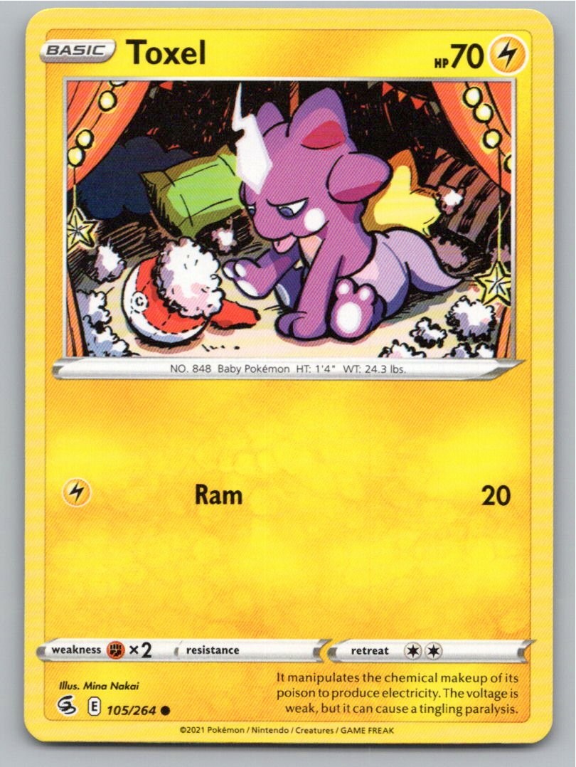 2021 POKEMON TOXEL FUSION STRIKE 105/264 COMMON NM A46693 FREE S&H