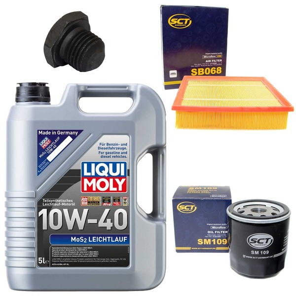 MotoröL Filter Set 10W-40 5 Liter + ÖLablassschraube FüR Opel Frontera A 125 Ps-image