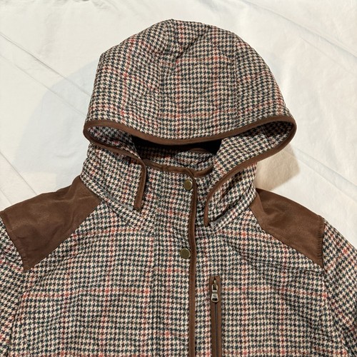 LAUREN RALPH LAUREN Quilted Hooded Coat Puffer Jacket Houndstooth Womens 2XL - Picture 4 of 16
